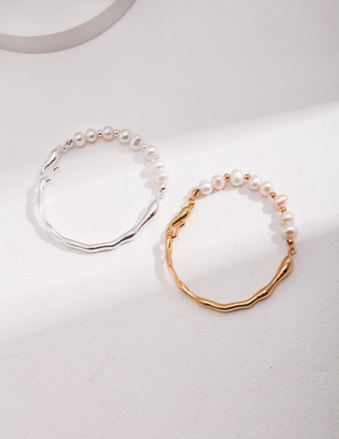Pure Silver Pearl Bracelet and Bangle: Elegance Meets Simplicity